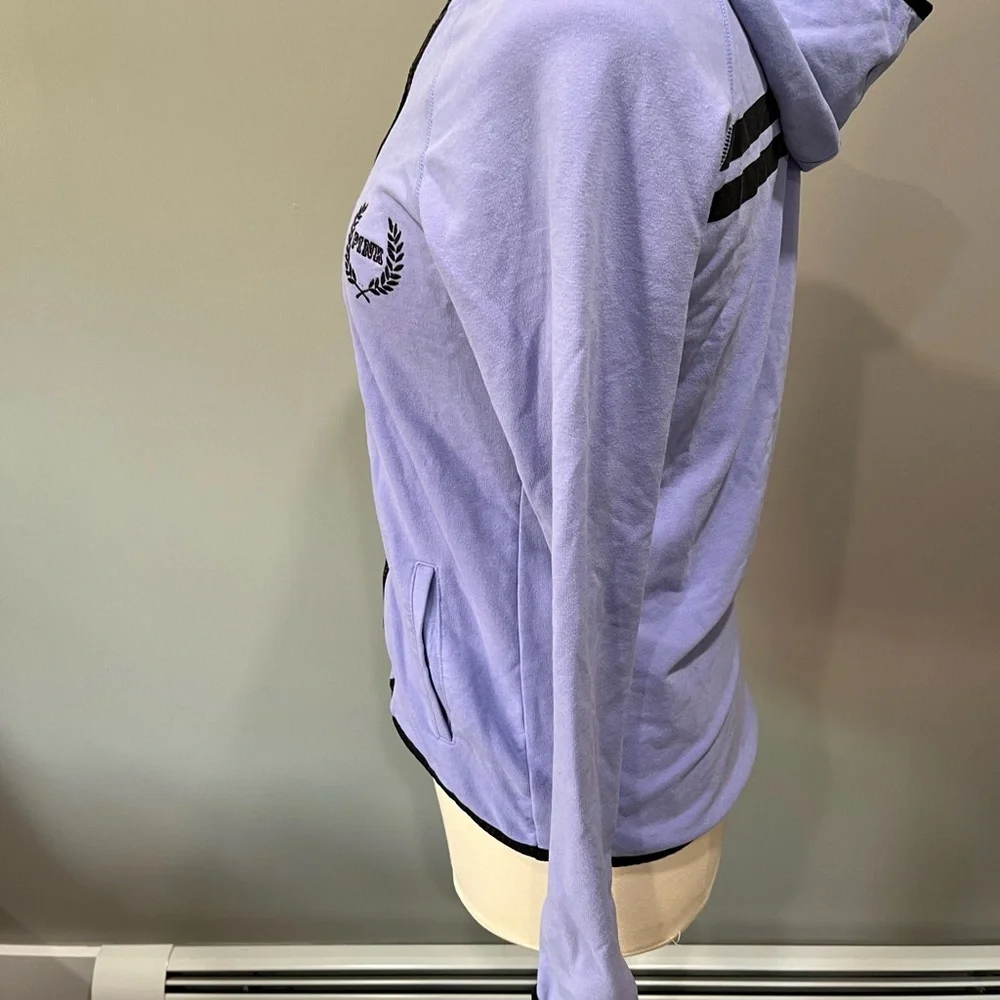 Victoria’s Secret PINK Asymmetrical‎ Full Zip Jacket Hoodie Lavender - Picture 5 of 9